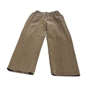 Alfred Dunner Wide Leg Pants Women 14 Brown 100% Polyester Elastic Waist Pull On